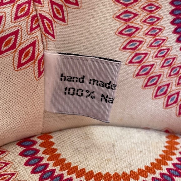 PUTU by J MacLear Natural Straw Bag Beach Tote Round Handle Green Trim Lined - Picture 10 of 11